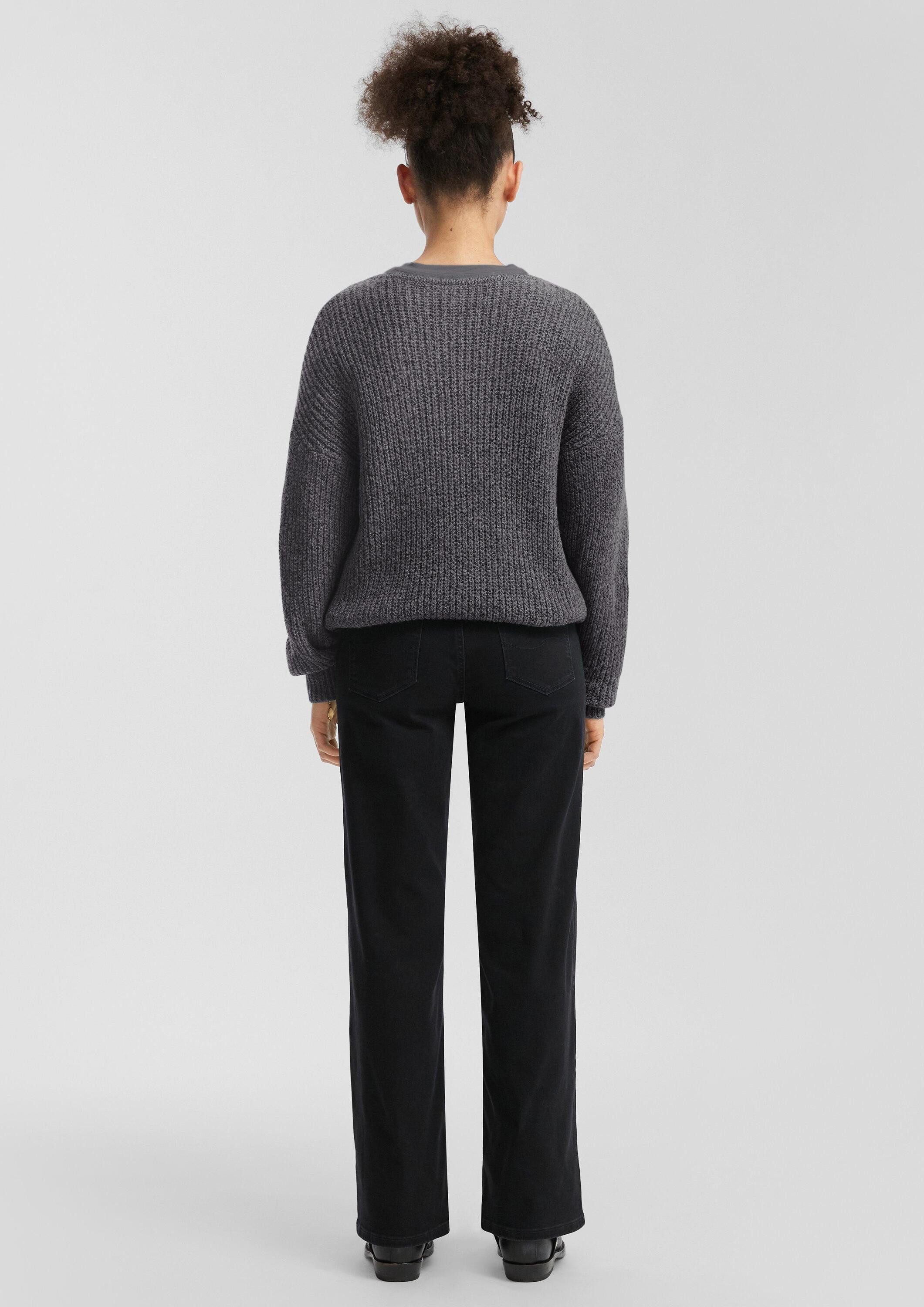 QS Longpullover Strickpullover Melierter Pullover