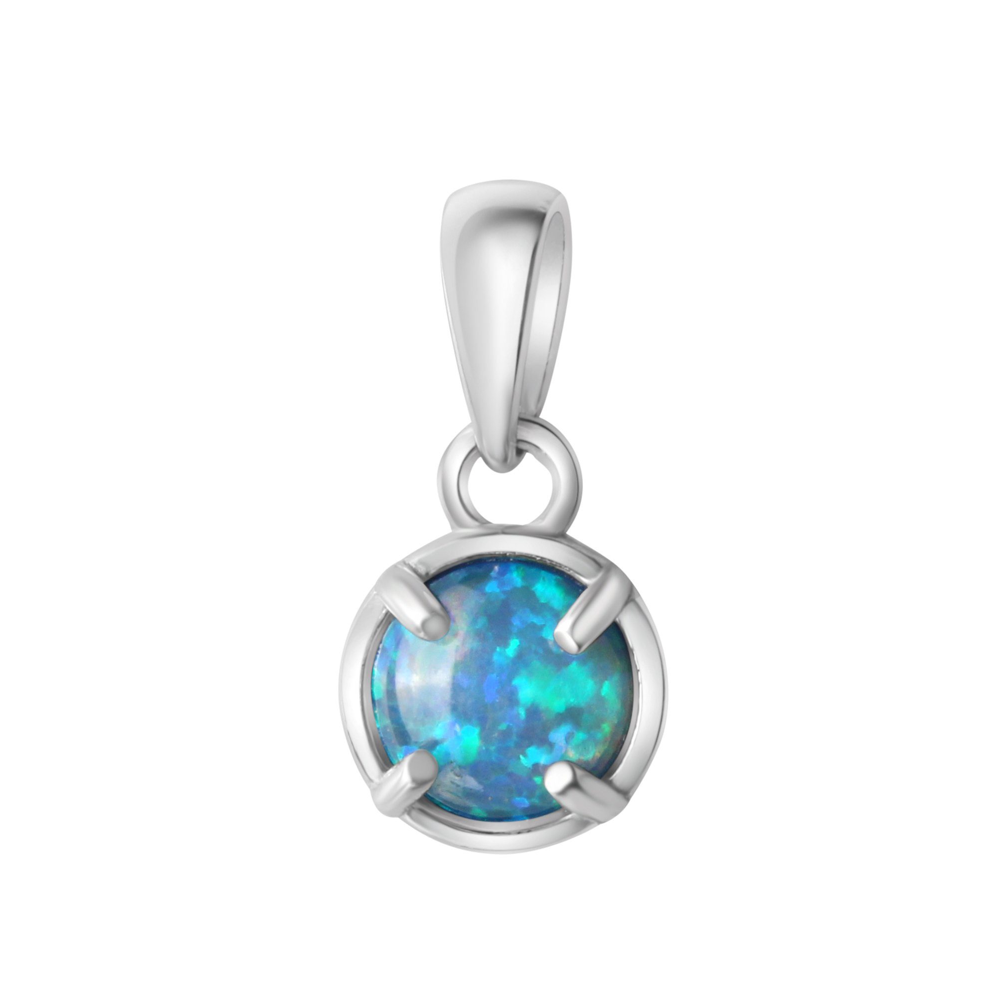 Vivance Kettenanhänger 925/- Sterling Silber rhodiniert synth.Opal blau