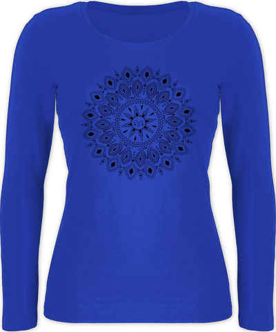 Shirtracer Rundhalsshirt »Boho Mandala Yoga Sketch - Kunst Outfit - Langarmshirt Damen« Anker Blumen & Co.