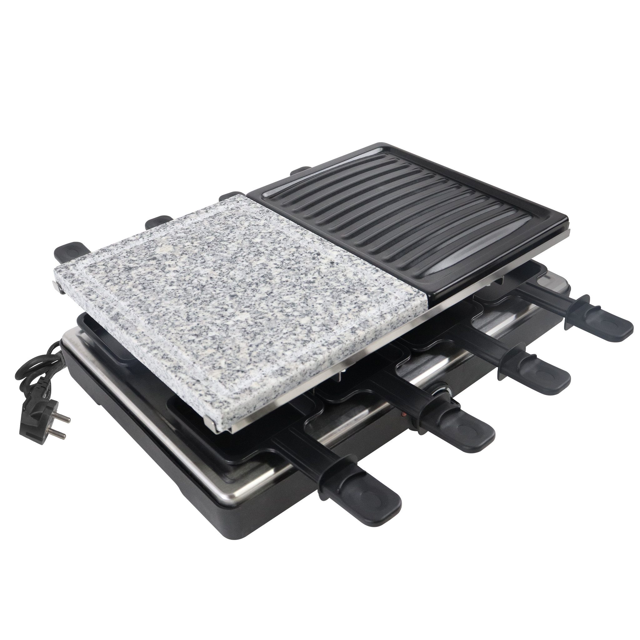 FIVMEN Raclette Grill Tischgrill Elektrisch Antihaftbeschichteter Grillplatte