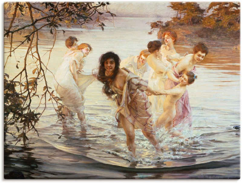 Artland Wandbild Glückliches Spiel im Wasser. 1899, Gruppen & Familien (1 St), als Leinwandbild, Poster in verschied. Größen