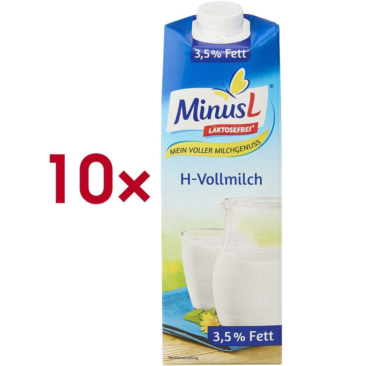 MinusL Milch 3,5% Fett, laktosefrei*, 10x 1 Liter