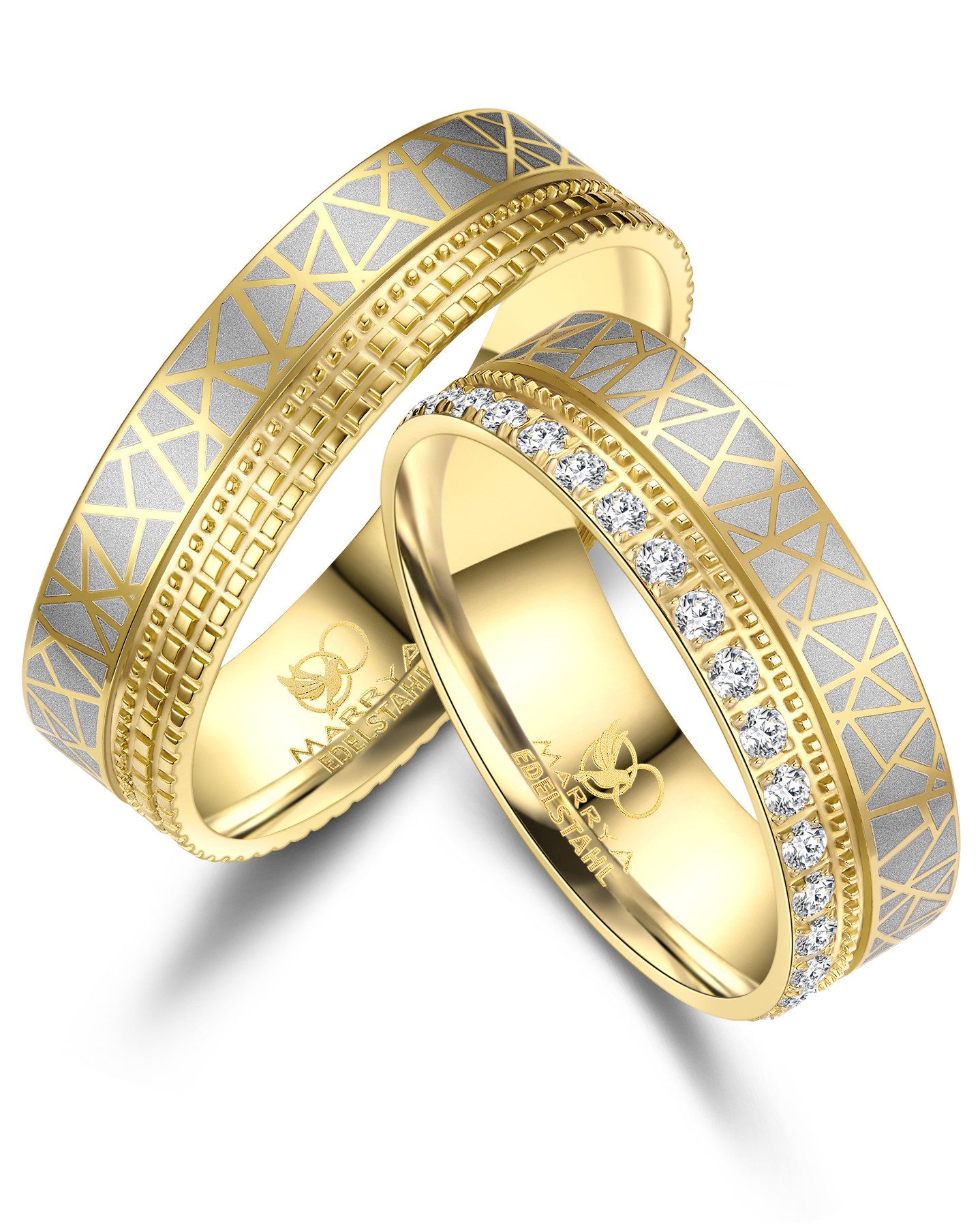 MARRYA Partnerring Edelstahl Ringe Trauringe Eheringe Partnerringe