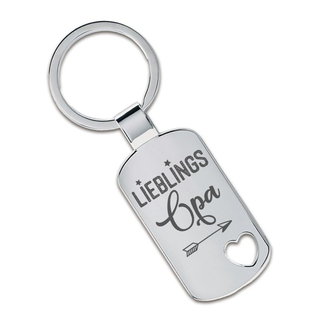 Lieblingsmensch Schlüsselanhänger Lieblings - Opa - ein tolles Geschenk &Glücksbringer (Schlüsselanhänger mit Gravur, inklusive Schlüsselring), Robuste und filigrane Lasergravur