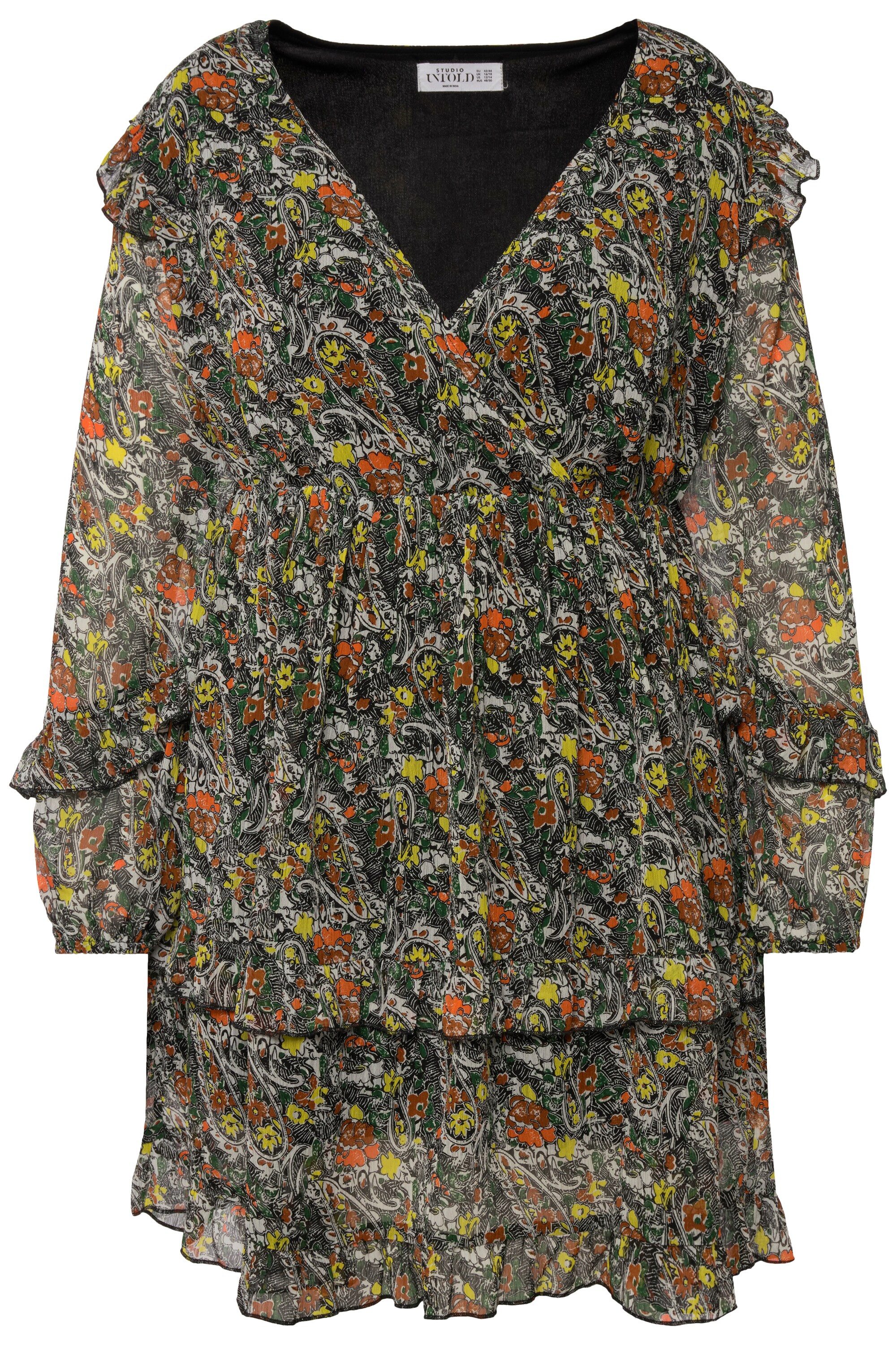 Studio Untold Minikleid Minikleid A-Line Paisley Print V-Ausschnitt