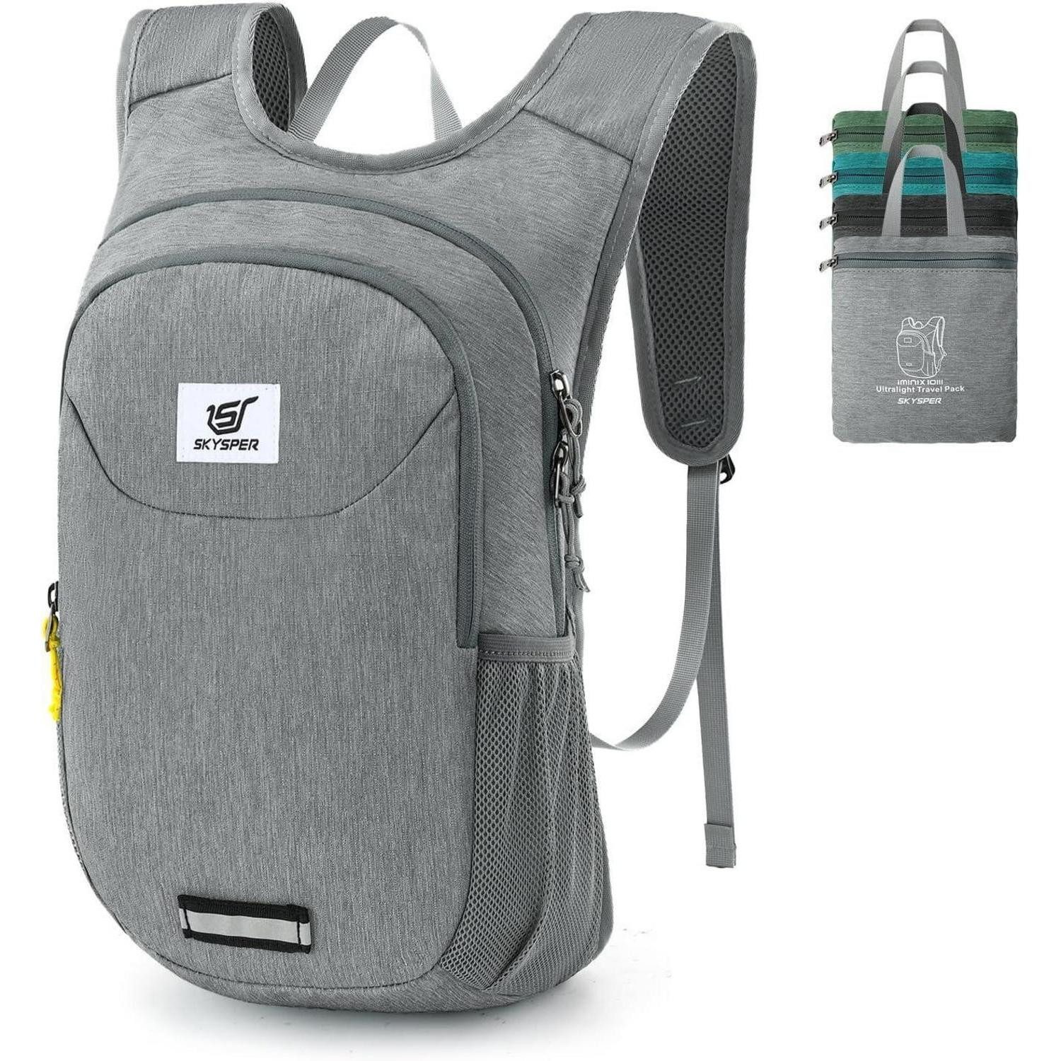 LuxusKollektion Tagesrucksack Rucksack Faltbar 10L Ultraleicht Reflexstreifen Iminix10iii-grau