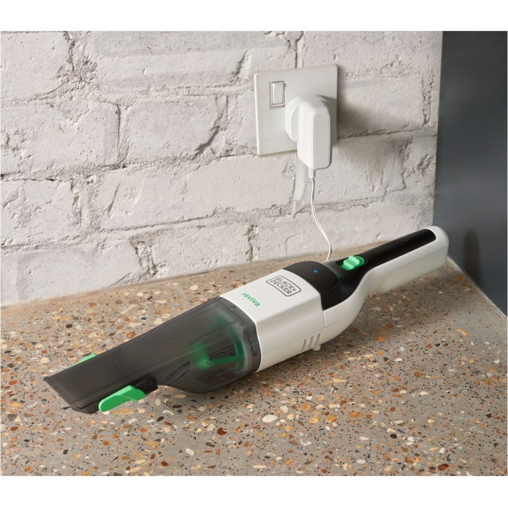 Stanley by Black & Decker Akku-Handstaubsauger Black & Decker REVHV8C Handstaubsauger - Nachhaltig., Ohne Beutel, Gehäuse aus 50% recyceltem Plastik