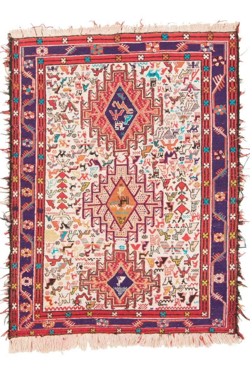 Orientteppich Kelim Soumak Shahsavan 97x129 Handgeknüpfter Orientteppich, Nain Trading, rechteckig, Höhe: 12 mm | Kurzflor-Teppiche