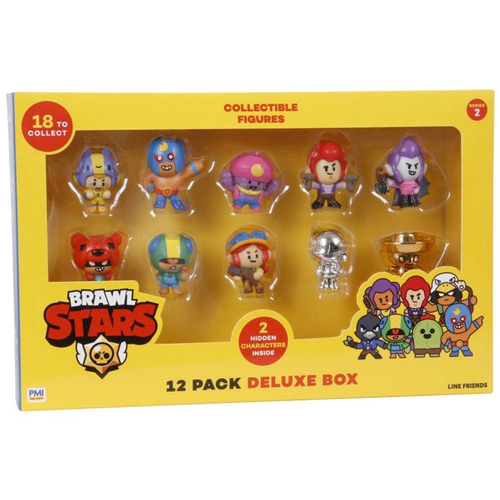 Brawl Stars Actionfigur Brawl Stars 12er Pack Deluxe inkl. 2 seltene (zufällige Auswahl), 4 cm, (12-tlg)
