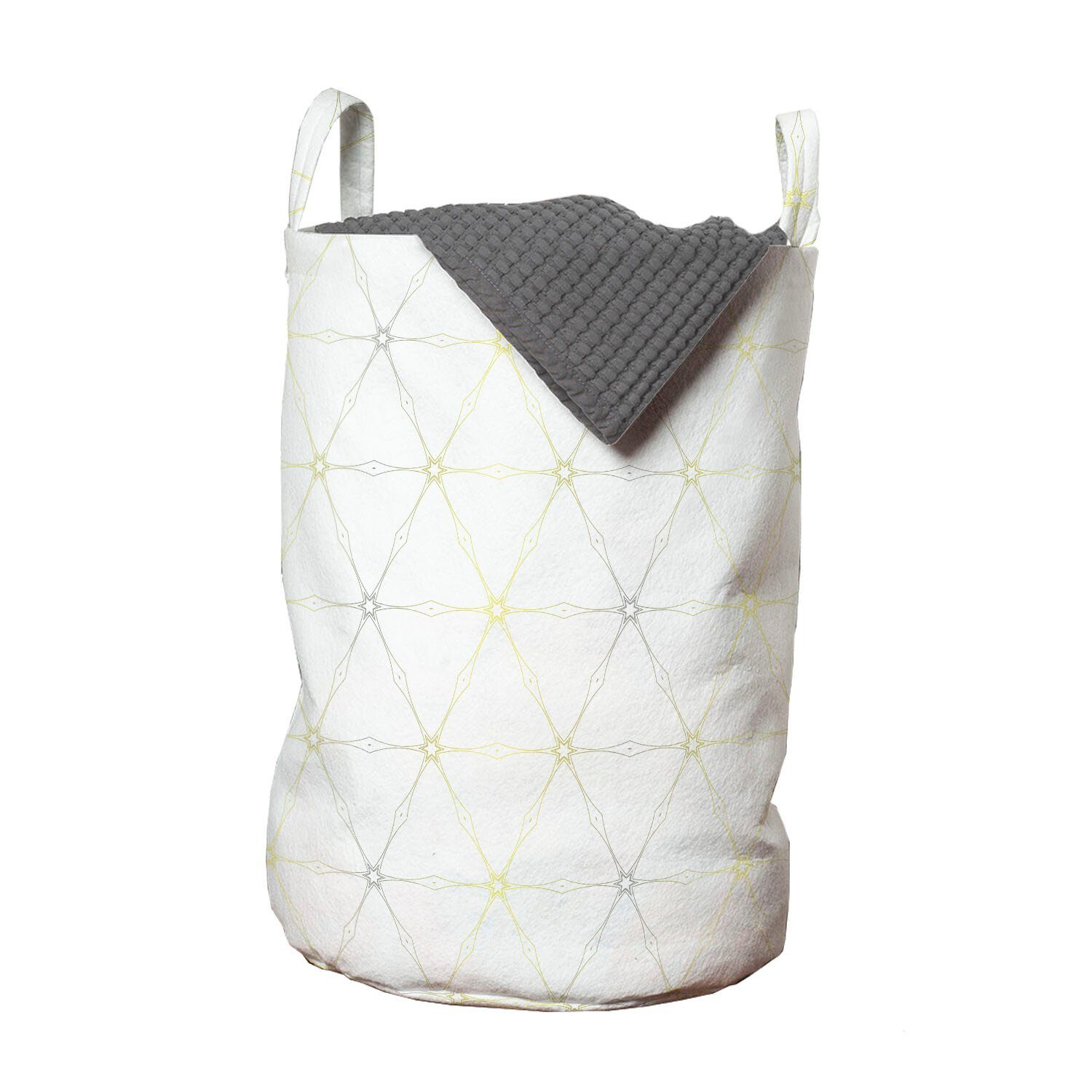 Abakuhaus Wäschesäckchen Wäschekorb mit Griffen Kordelzugverschluss für Waschsalons, Abstrakt Diamantförmig Muster | Wäschesäcke