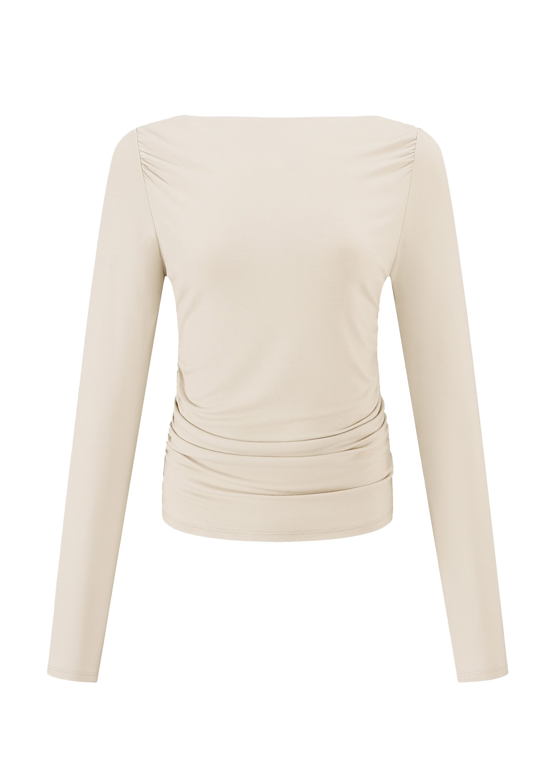 SASSYCLASSY Longshirt Langarmshirt Damen mit U-Boot Ausschnitt Elegant Figu günstig online kaufen