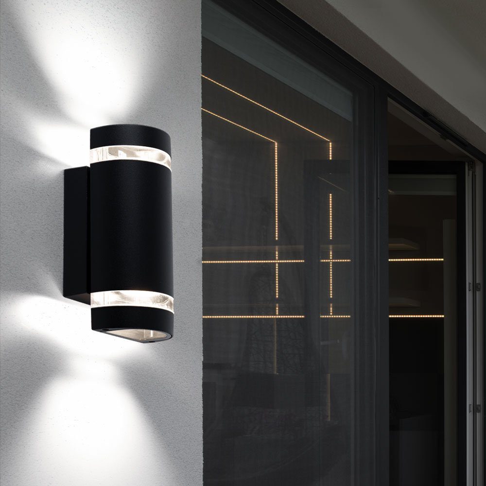 Leuchtmittel Wand Kanlux schwarz Außen-Wandleuchte, Leuchte inklusive, halbrund Beleuchtung Outdoor Druckguss ALU Lampe nicht