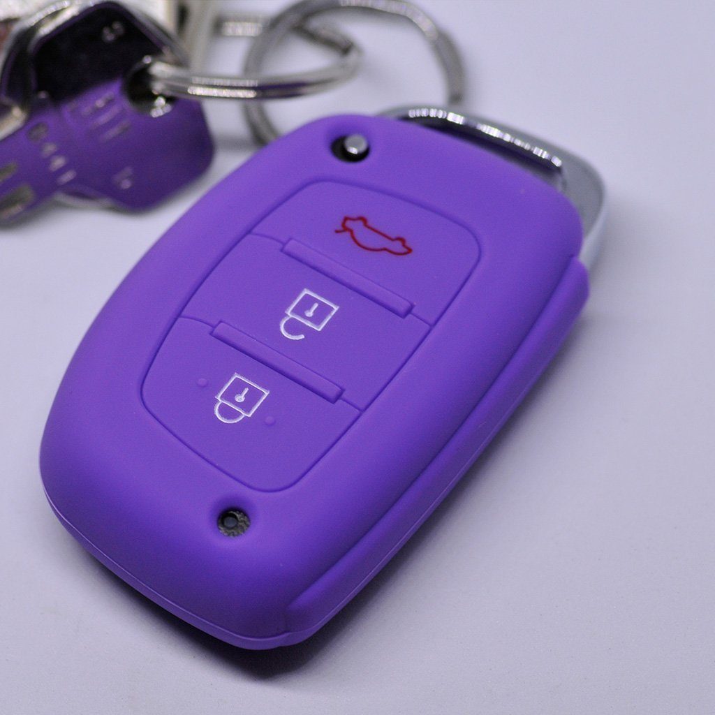 Tucson Softcase Accent Schlüsseltasche Autoschlüssel i10 Lila, Schutzhülle ix25 mt-key ix35 Hyundai i40 Ioniq Santa Sonata Silikon Fe für i20