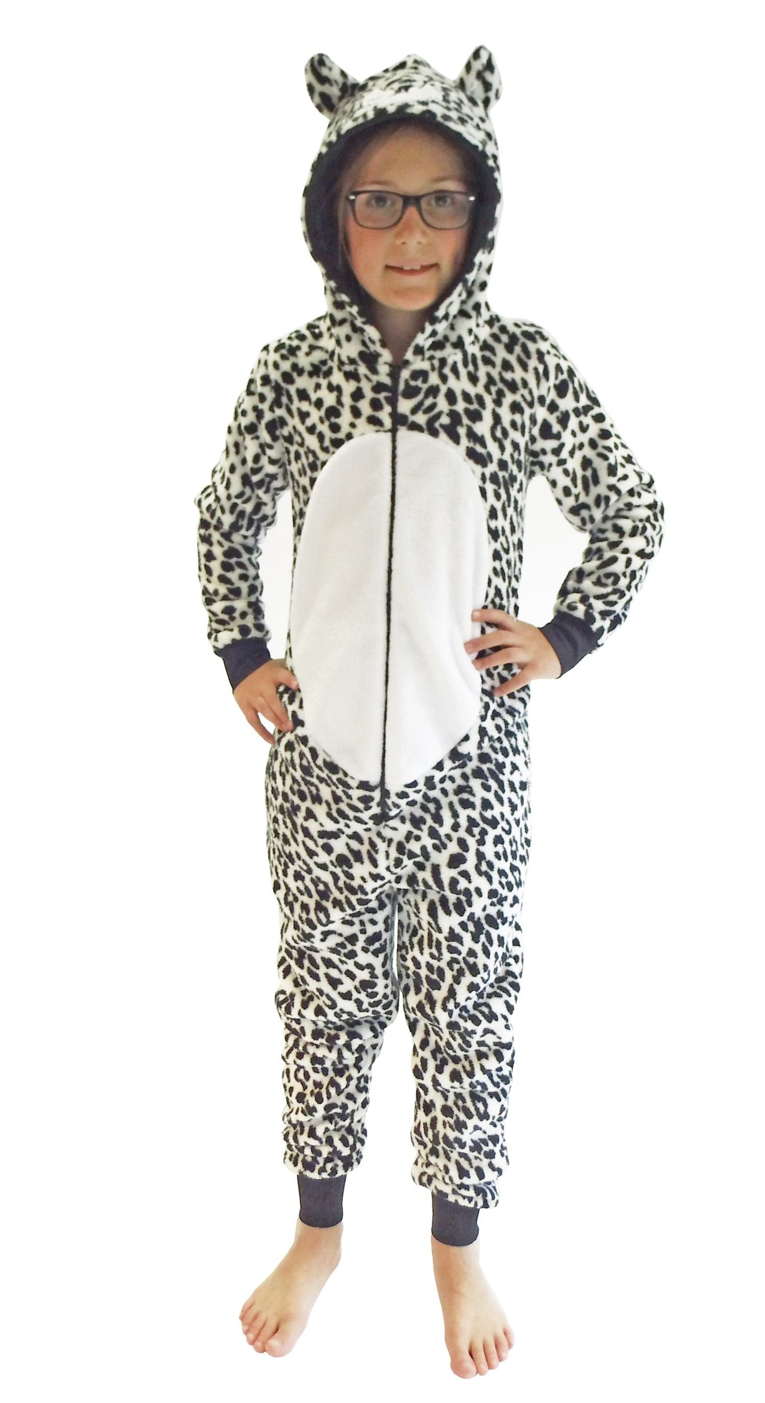 Normann Pyjama Mädchen Jumpsuit Overall Onesie Schlafanzug in niedlichen Tier Motiv