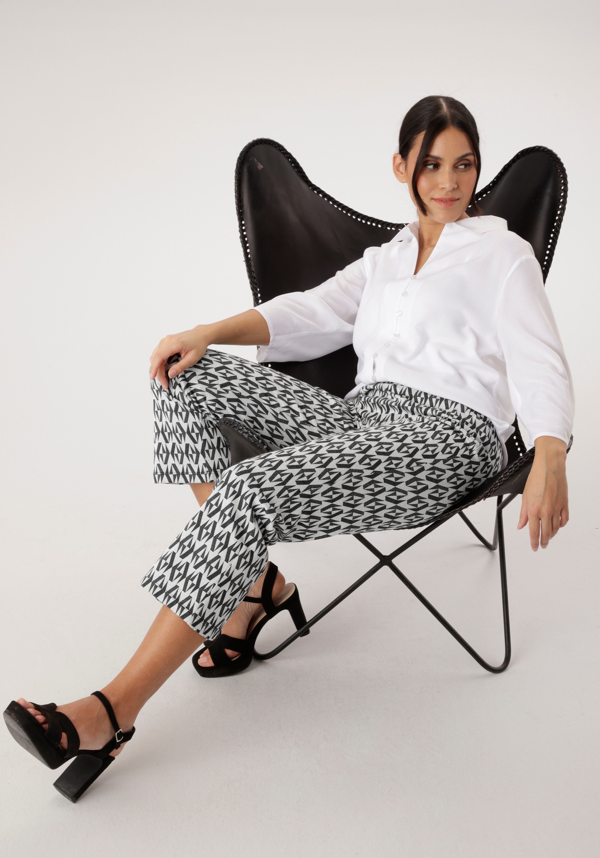 Aniston SELECTED Schlupfhose mit modischer Jacquardmusterung - NEUE KOLLEKTION