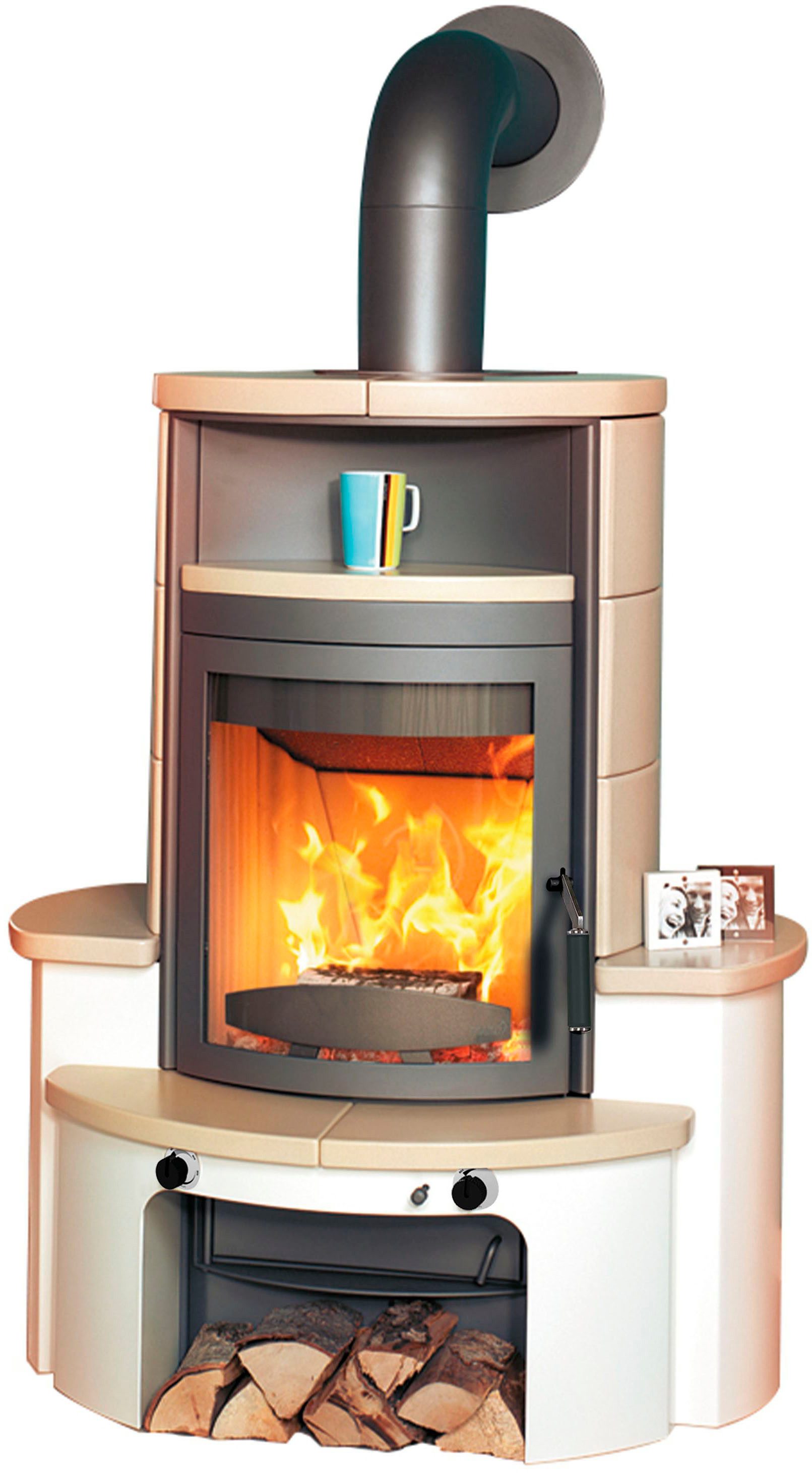 HARK Kaminofen Avenso GT ECOplus, 8 kW, Dauerbrand, creme