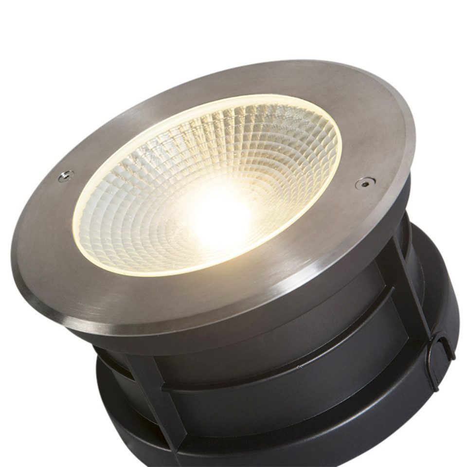 Qazqa LED Einbaustrahler 92855, LED wechselbar, QAZQA Außen Einbau­leuchte, non-replaceable-led, Stahl, Edelstahl
