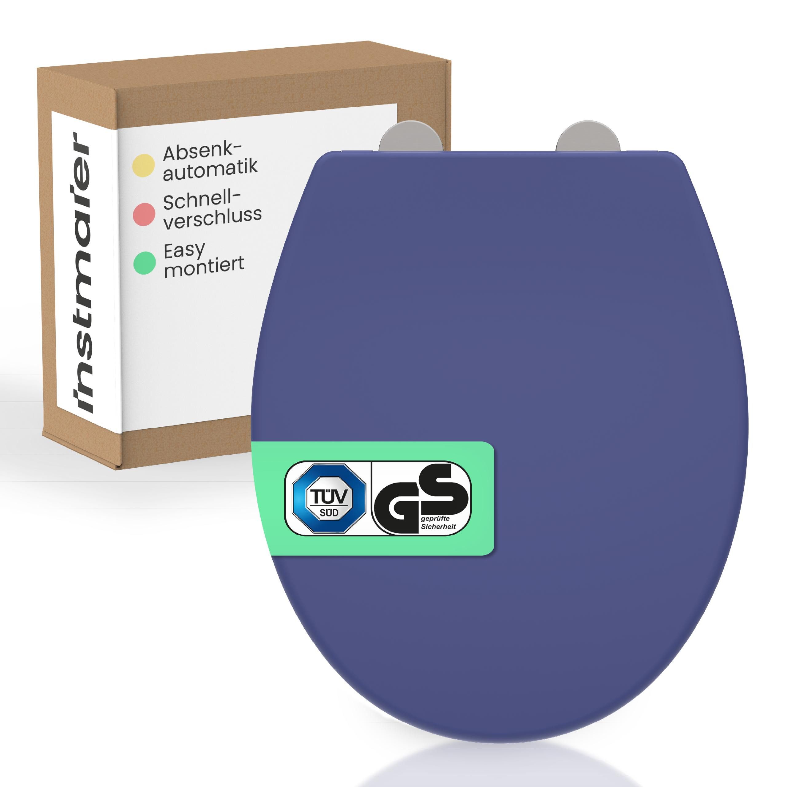 instmaier WC-Sitz instmaier Helma, Toilettendeckel mit Absenkautomatik, Absenkautomatik, zur Reinigung abnehmbar, Duroplast, TÜV geprüft