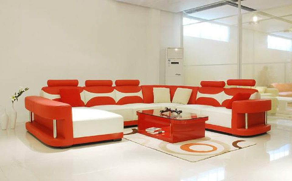 Xlmoebel Wohnlandschaft Ledersofa Wies01 mit hochwertiger Polsterung und modernem Design, Hergestellt in Europa