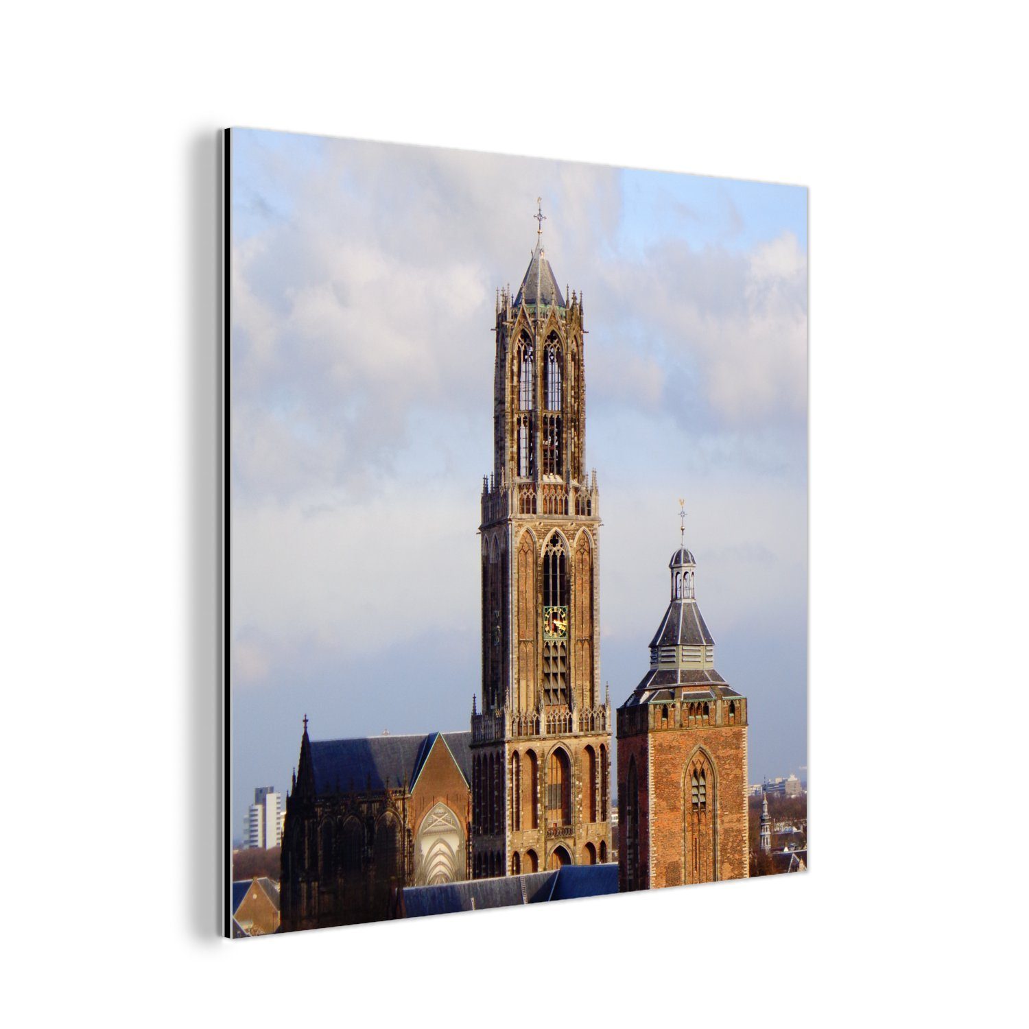 MuchoWow Metallbild Domturm - Niederlande - Utrecht, (1 St), Alu-Dibond-Druck, Gemälde aus Metall, Aluminium deko