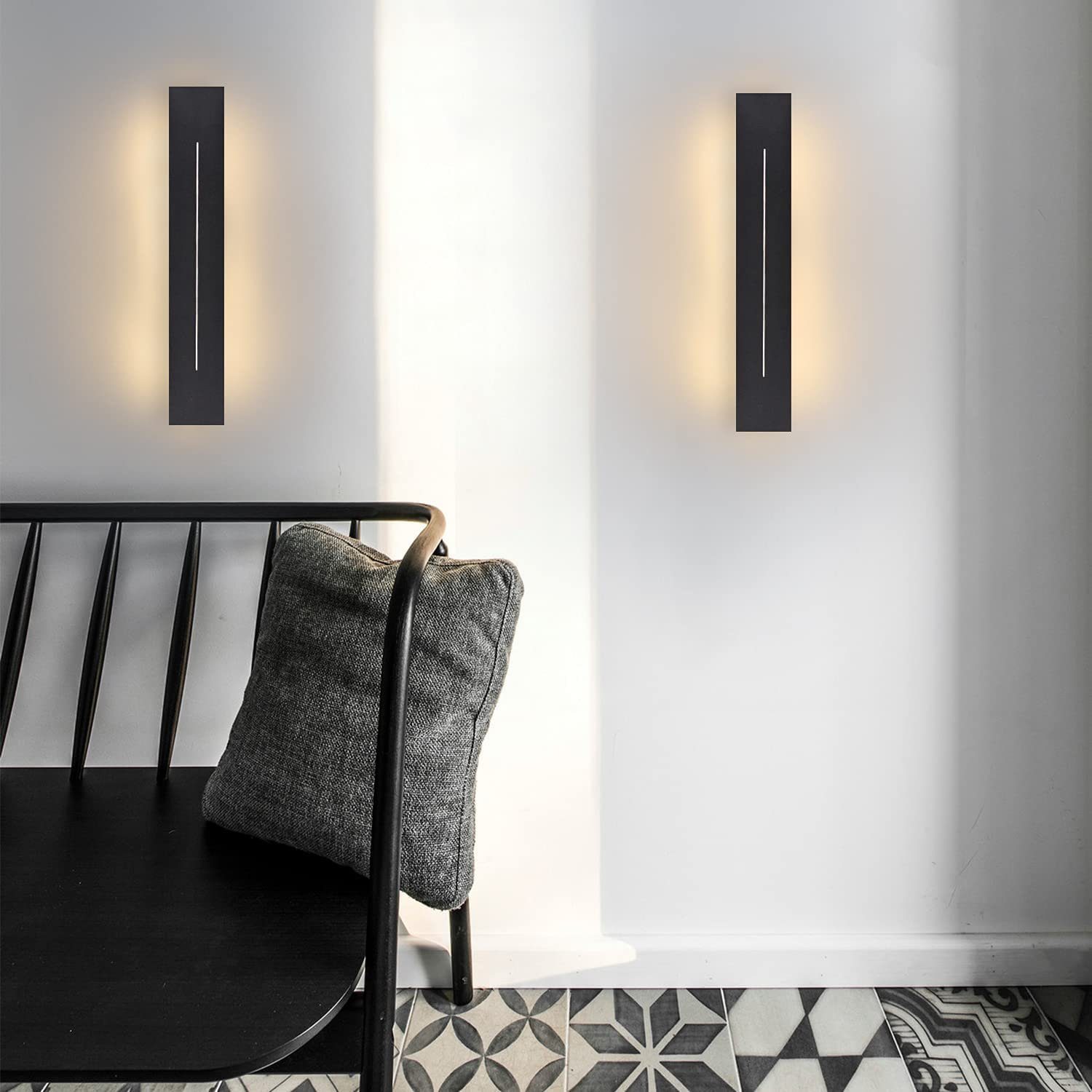 Nettlife Wandleuchte LED Wandleuchte 30cm Schwarz warmweiß schlanke, LED fe günstig online kaufen