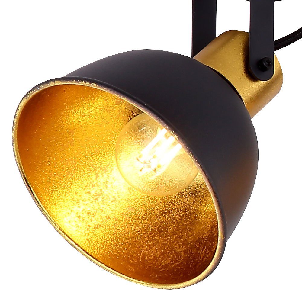 etc-shop LED Deckenleuchte, gold inklusive, verstellbar Lampe Leuchtmittel Strahler Spot Leuchte Warmweiß, schwarz Leiste Decken im