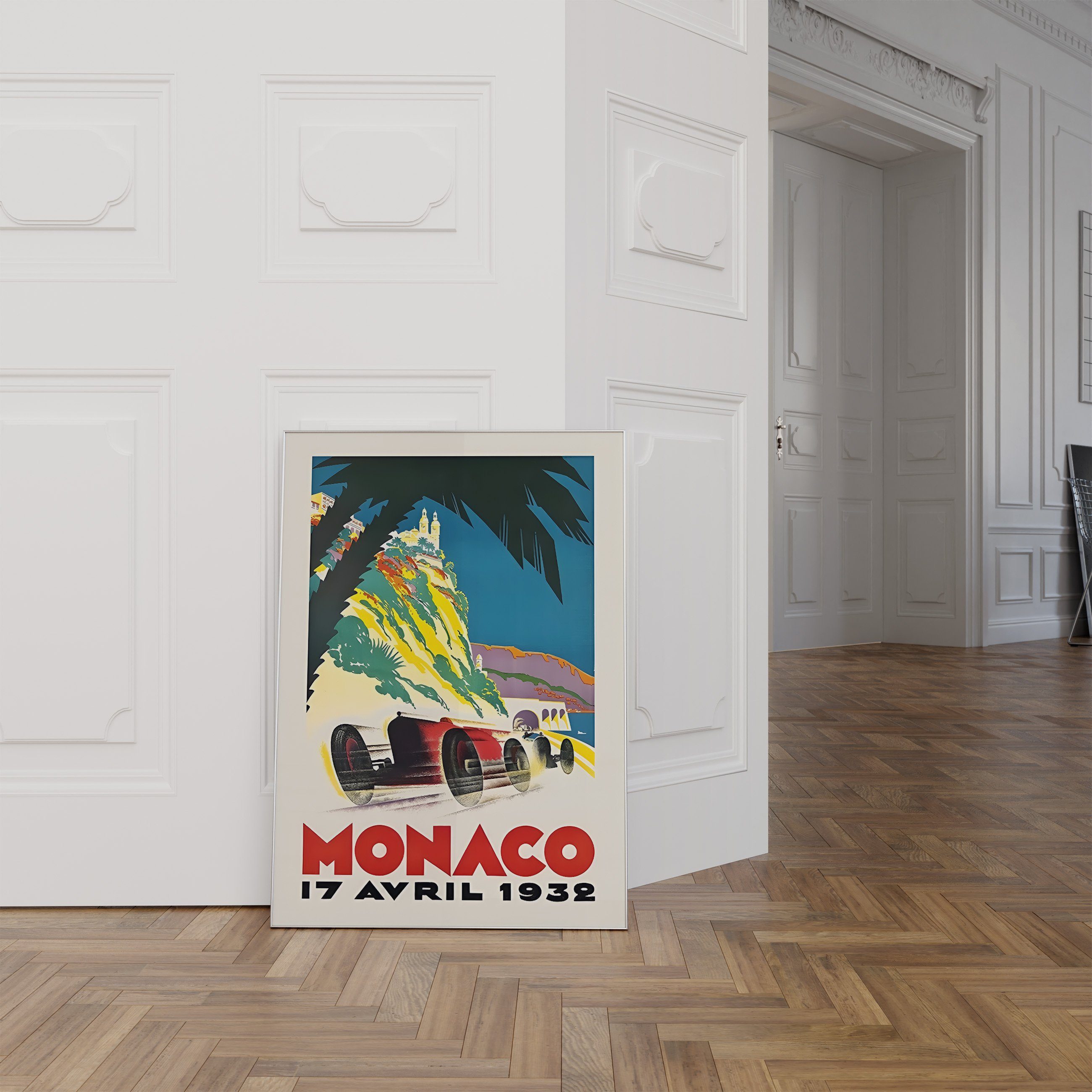 Rahmen · Poster ® ohne Poster Monaco Premium Retro JUSTGOODMOOD Rennwagen