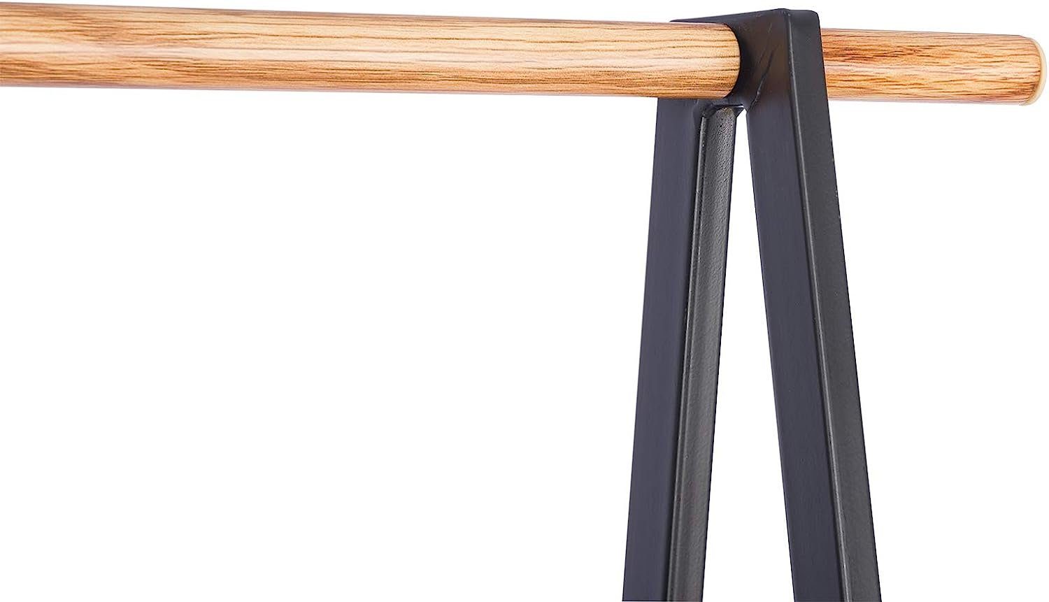 Woltu Kleiderständer, Kleiderständer mit Metallablagen für Schuhe Schwarz