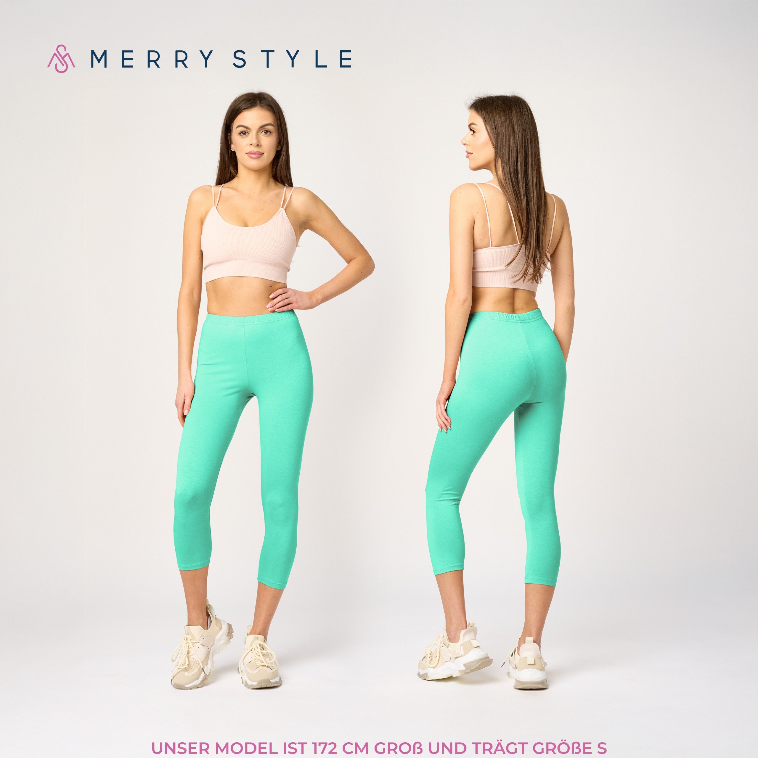Merry Style Leggings Caprihose Damen 3/4 Hose MS10-199 (1-tlg) aus Baumwoll günstig online kaufen