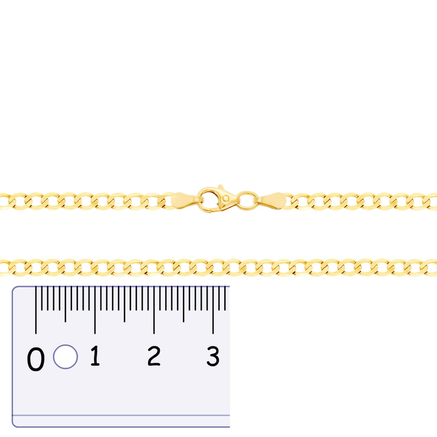 HOPLO Panzerkette Goldkette Panzerkette Länge 19cm - Breite 3,3mm weit - 333-8 Karatol, Made in Germany – Bild 5 von 5
