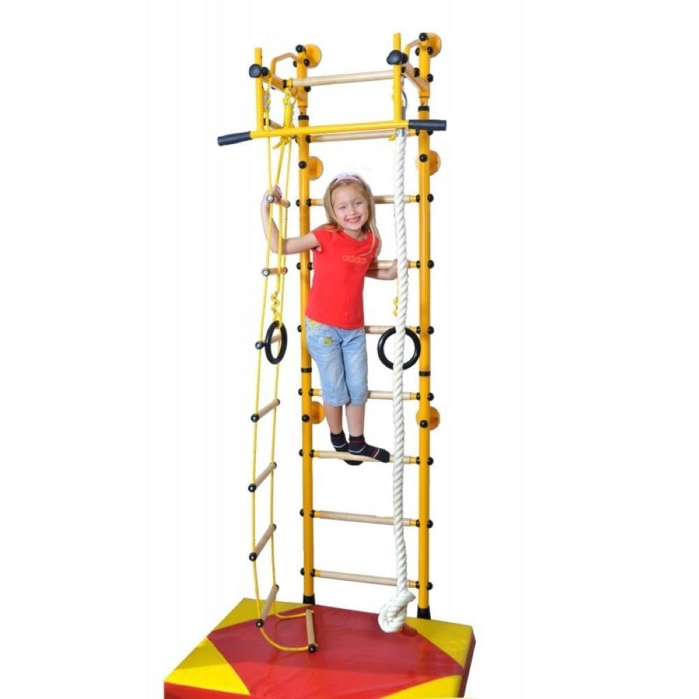 NiroSport Sprossenwand Kinderzimmer M2 Kletterwand indoor Kinder Sportgerät Turnwand Grün