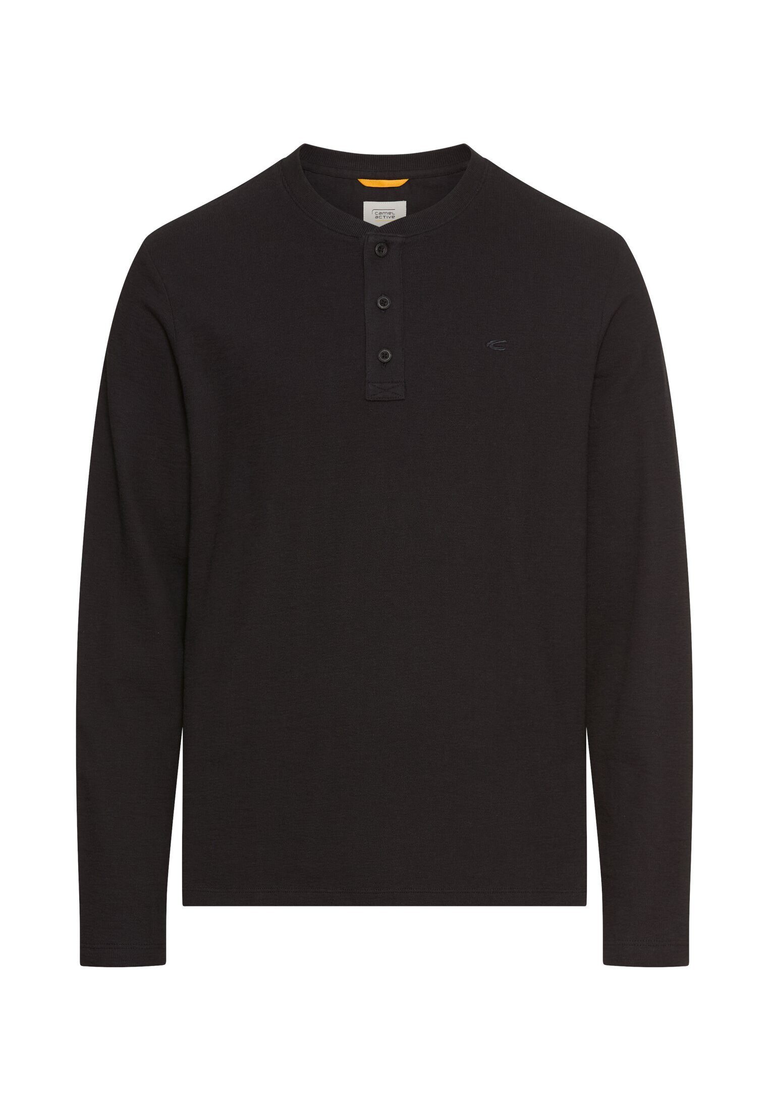 Henleyshirt aus reiner Baumwolle Langarm