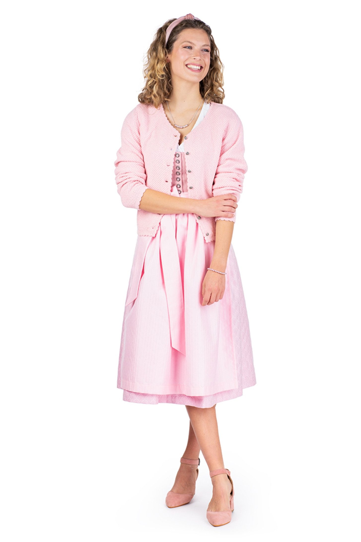 MarJo Trachtenjacke Trachten Strickjacke - VILSECK II - pinie, puderrosa