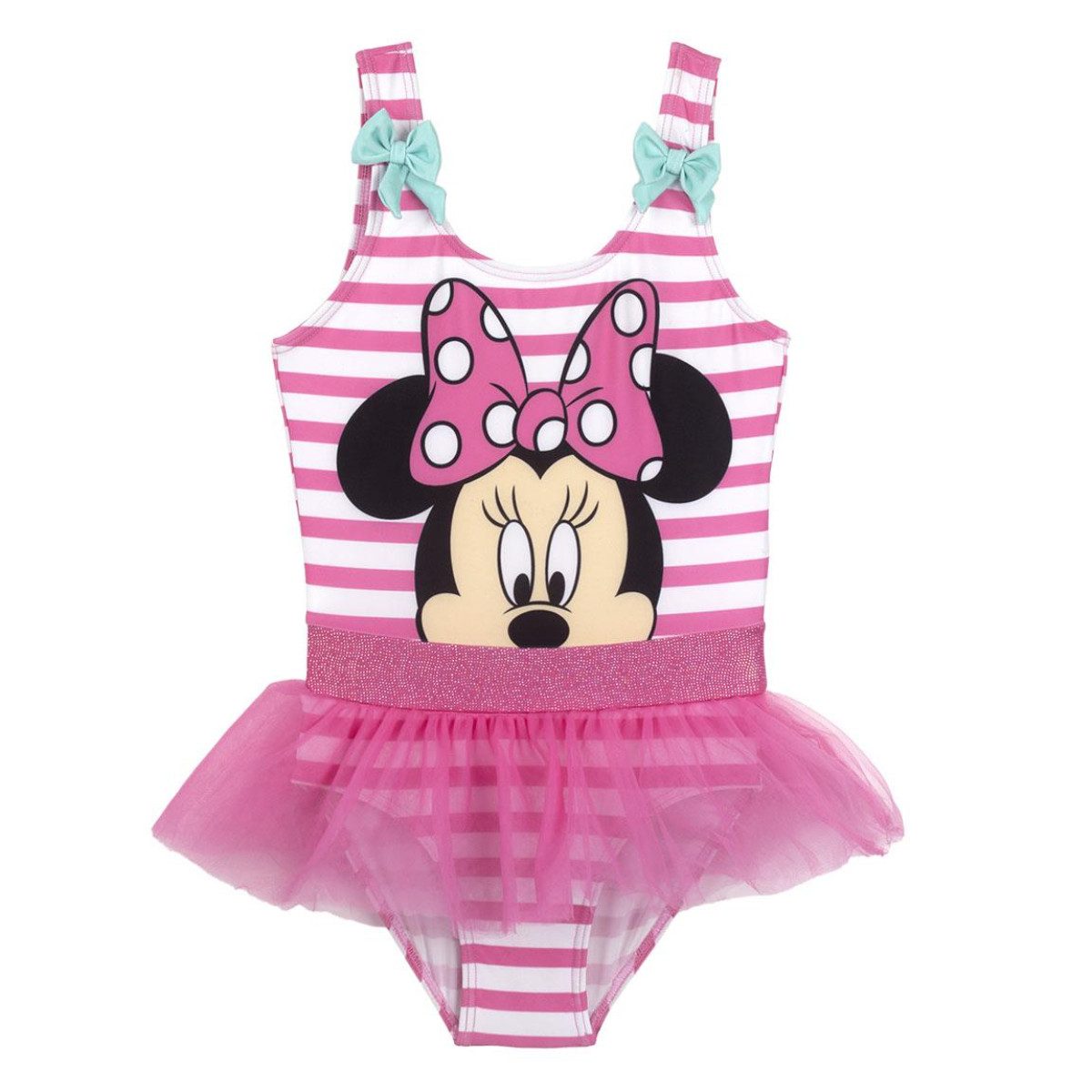 Disney Minnie Mouse Badeanzug Kinder Badeanzug mit Tüll schnelltrocknend