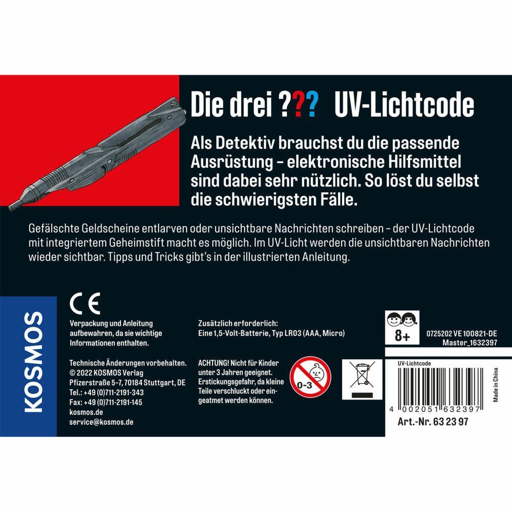 Kosmos Experimentierkasten Die drei ??? UV-Lichtcode