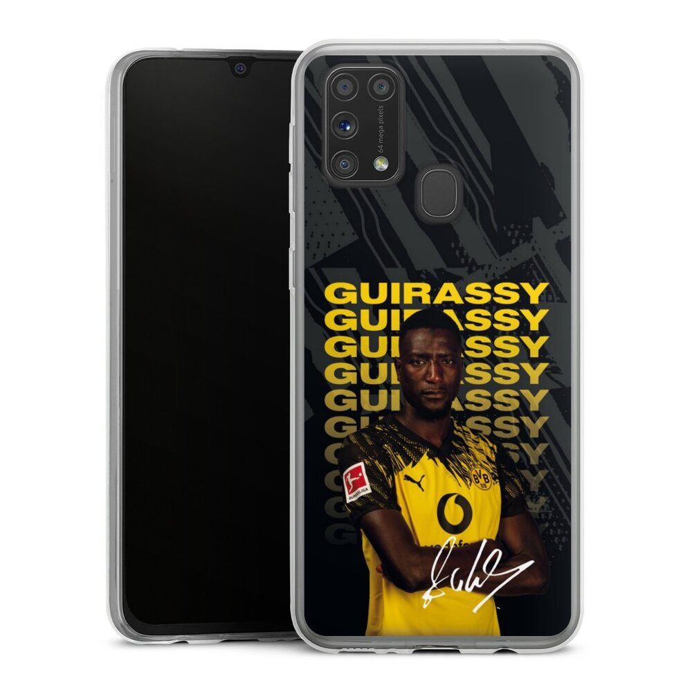 DeinDesign Handyhülle Borussia Dortmund Serhou Guirassy BVB Serhou Guirassy 25/26, Samsung Galaxy M31 Slim Case Silikon Hülle Ultra Dünn Schutzhülle