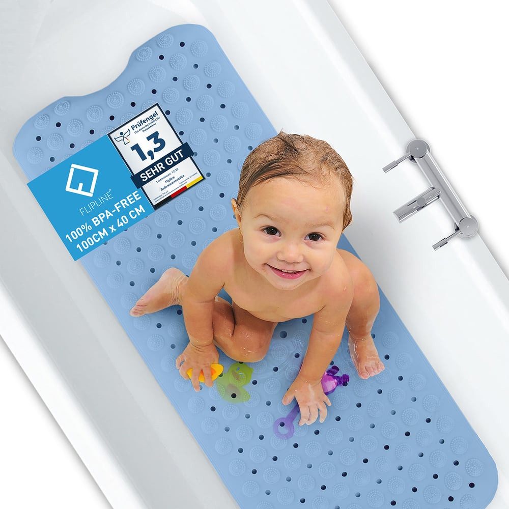 FLIPLINE® Badematte, 1x FLIPLINE Badematte - Blau, TPE, günstig online kaufen