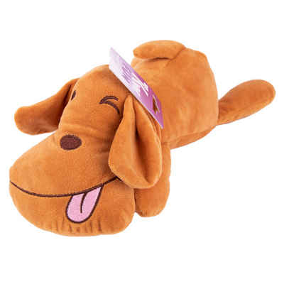 KW Tierkuscheltier Hundespielzeug mit Quietscher - fröhlicher Hund, 30 cm