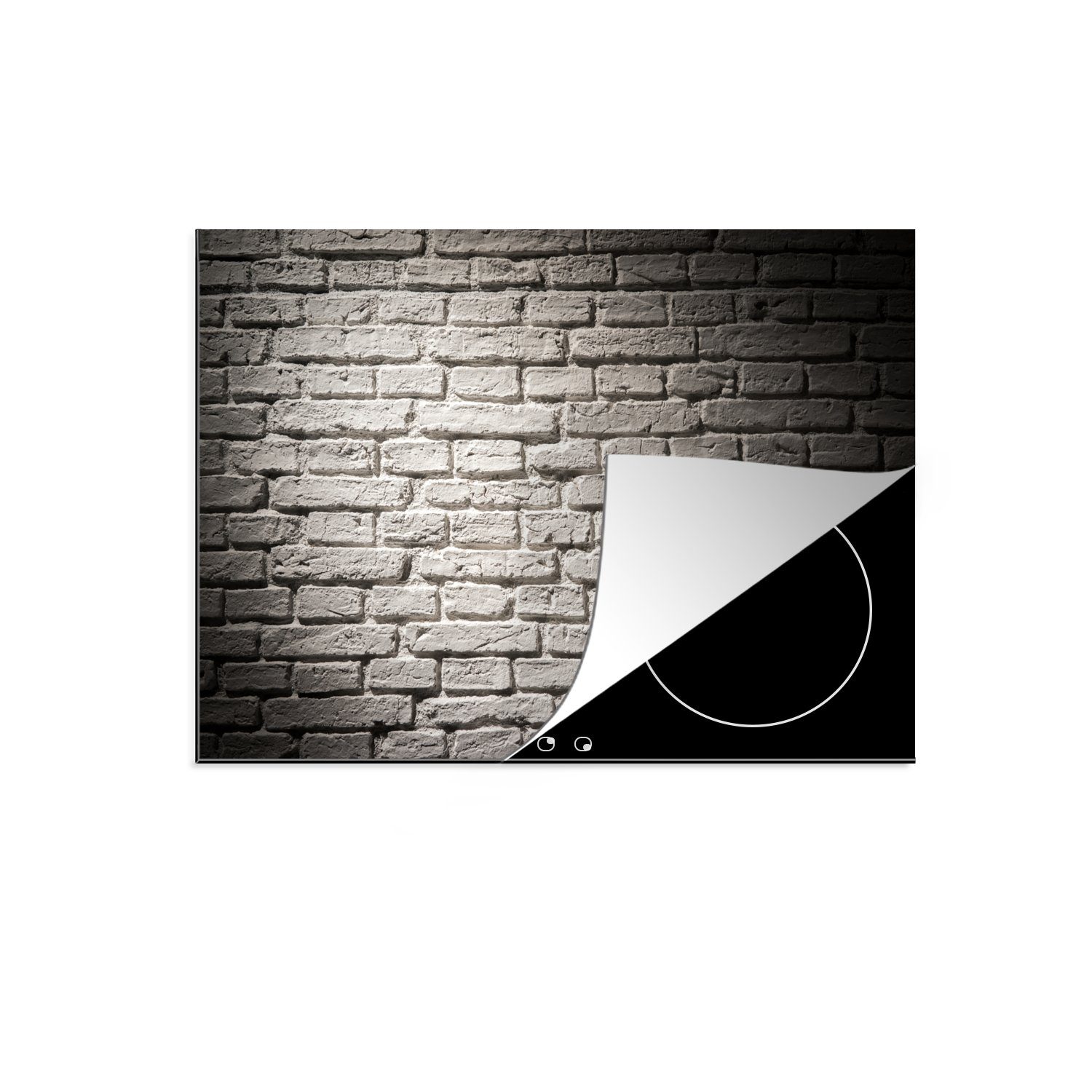 MuchoWow Herdblende-/Abdeckplatte Mauer - Stein - Ziegel, Vinyl, (1 tlg), 71x52 cm, Induktionskochfeld Schutz für die küche, Ceranfeldabdeckung