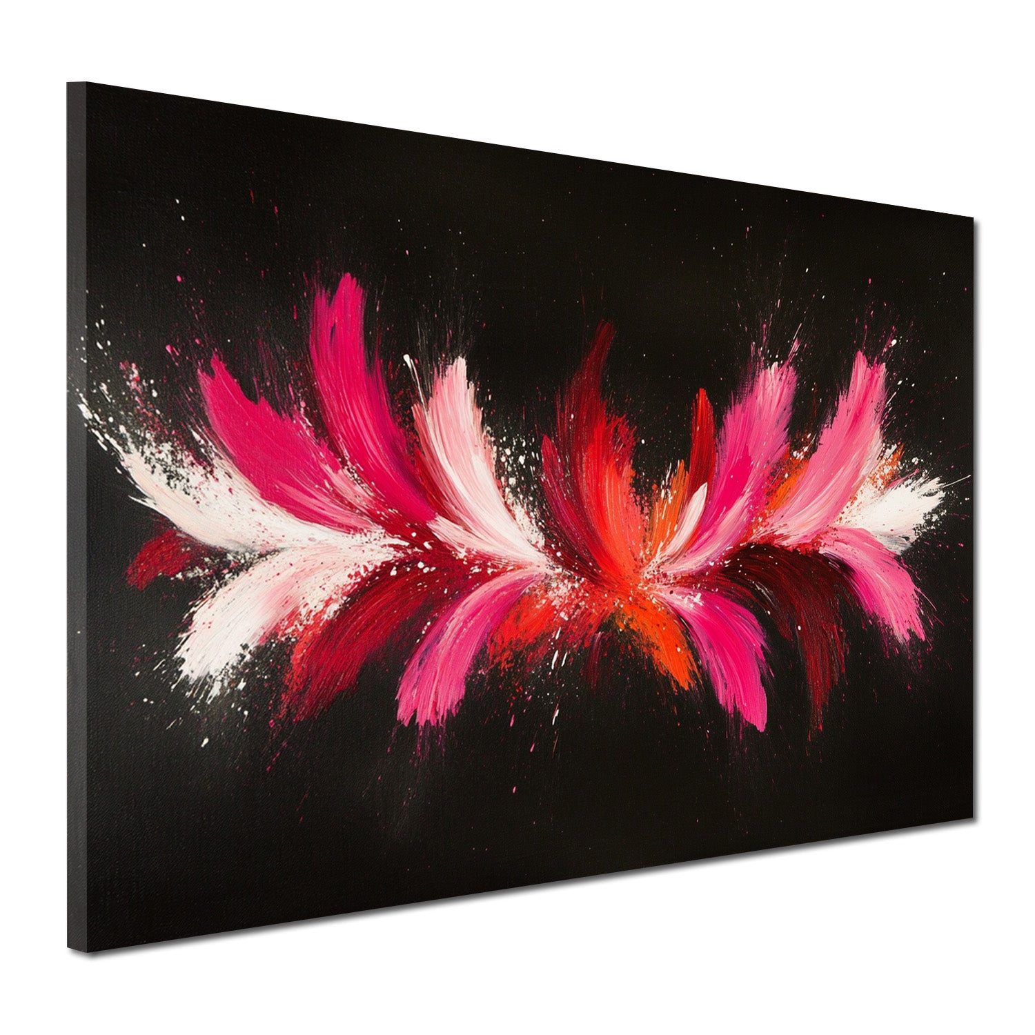Artedinoi Leinwandbild Abstrakt Pink Rot Blütenform Wandbild Leinwandbild Kunstdruck XL Wandd, Blütenform in Pink-Rot