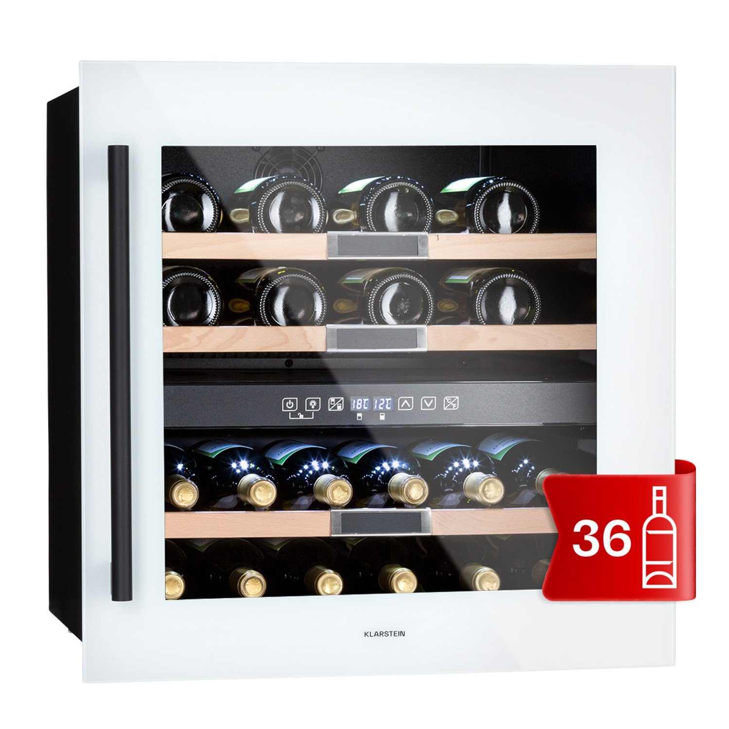 Klarstein Weinkühlschrank Vinsider 36 Quartz Edition, für 36 Standardflaschen á 0,75l,Wein Flaschenkühlschrank Weintemperierschrank Weinschrank Kühlschrank Quartz | Quartz