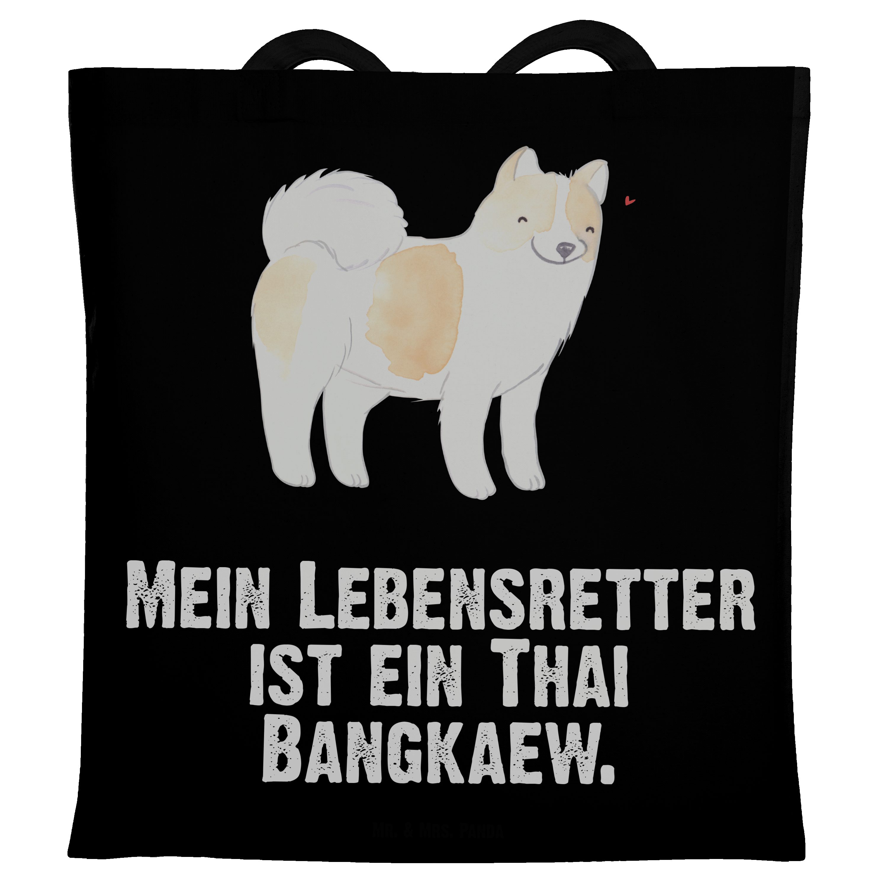Mr. & Mrs. Panda Tragetasche Thai Bangkaew Lebensretter - Schwarz - Geschenk, Beutel, Hunderasse, (1-tlg)