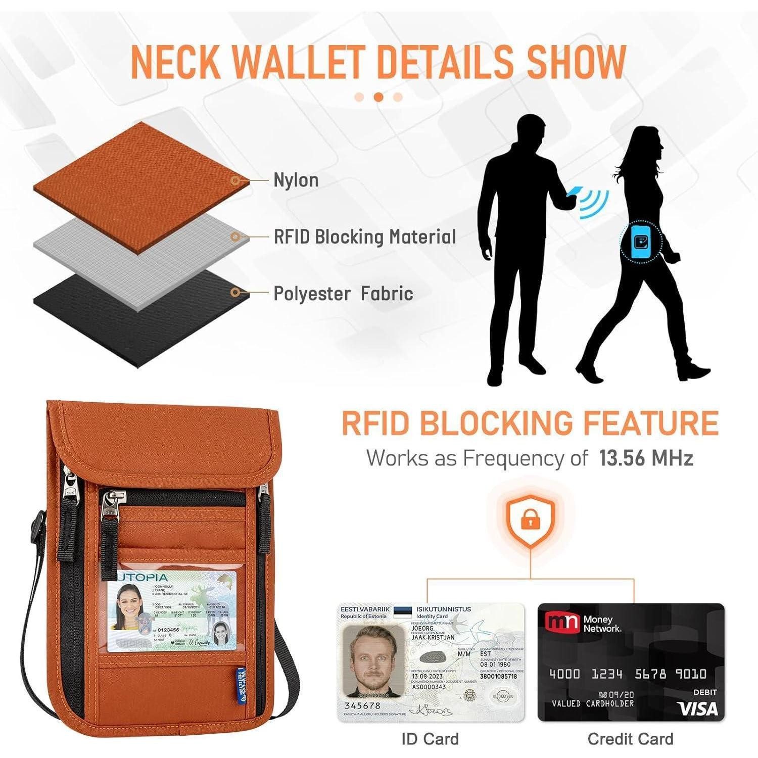 LuxusKollektion Brustbeutel Brustbeutel RFID Schutz Mehrere Taschen Reisegeldbeutel Brusttasche – Bild 4 von 5