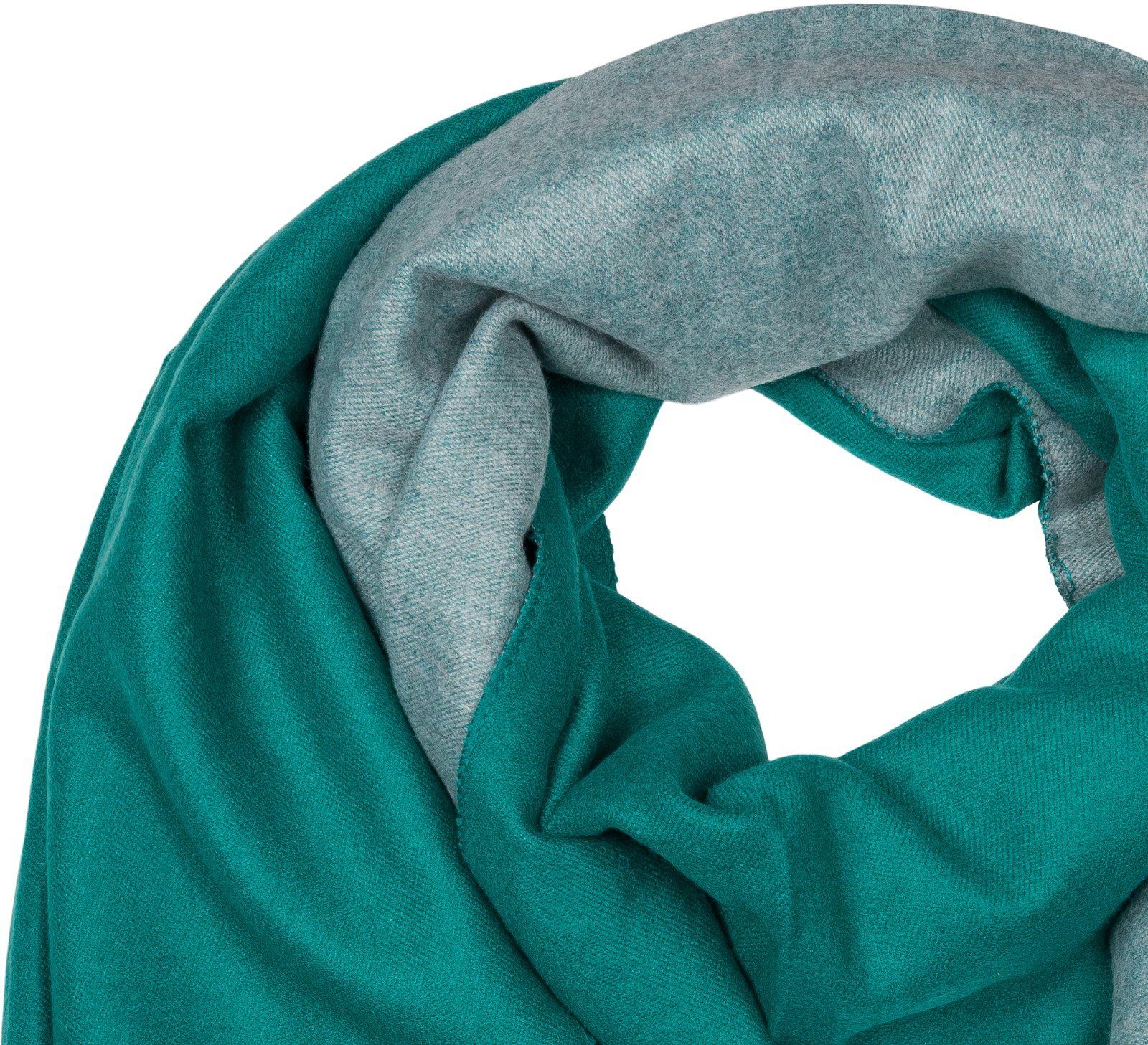 styleBREAKER Modeschal 2-Farbiger Schal mit Fransen, (1-St) günstig online kaufen