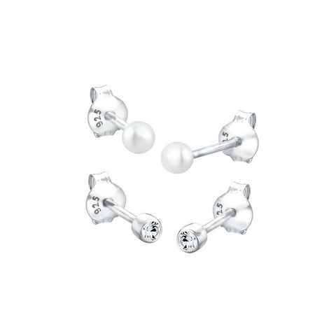 Elli Ohrring-Set Set Basic Perle Kristalle 925 Silber