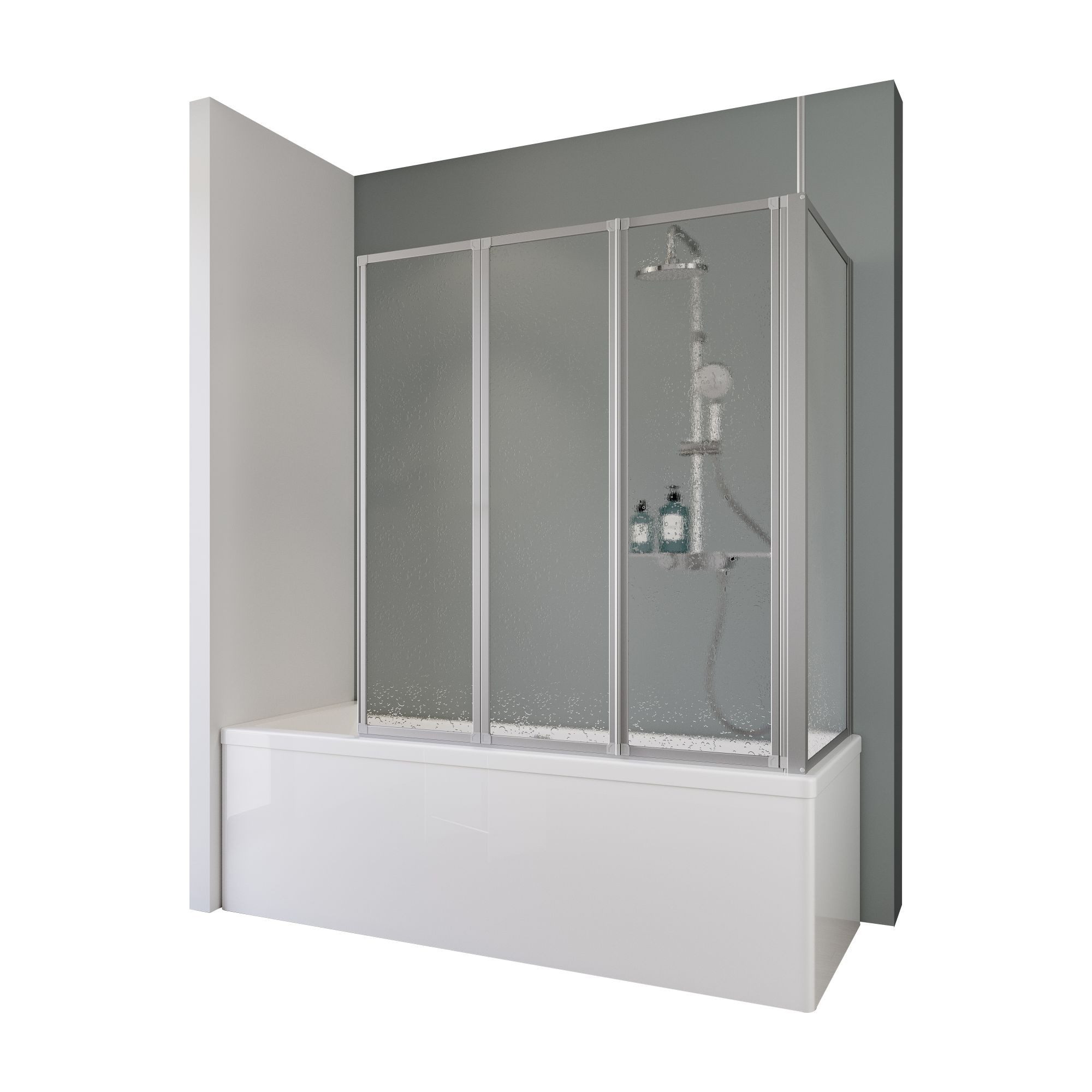 Schulte Badewannenfaltwand Well, Kunstglas, 129x140 cm, günstig online kaufen