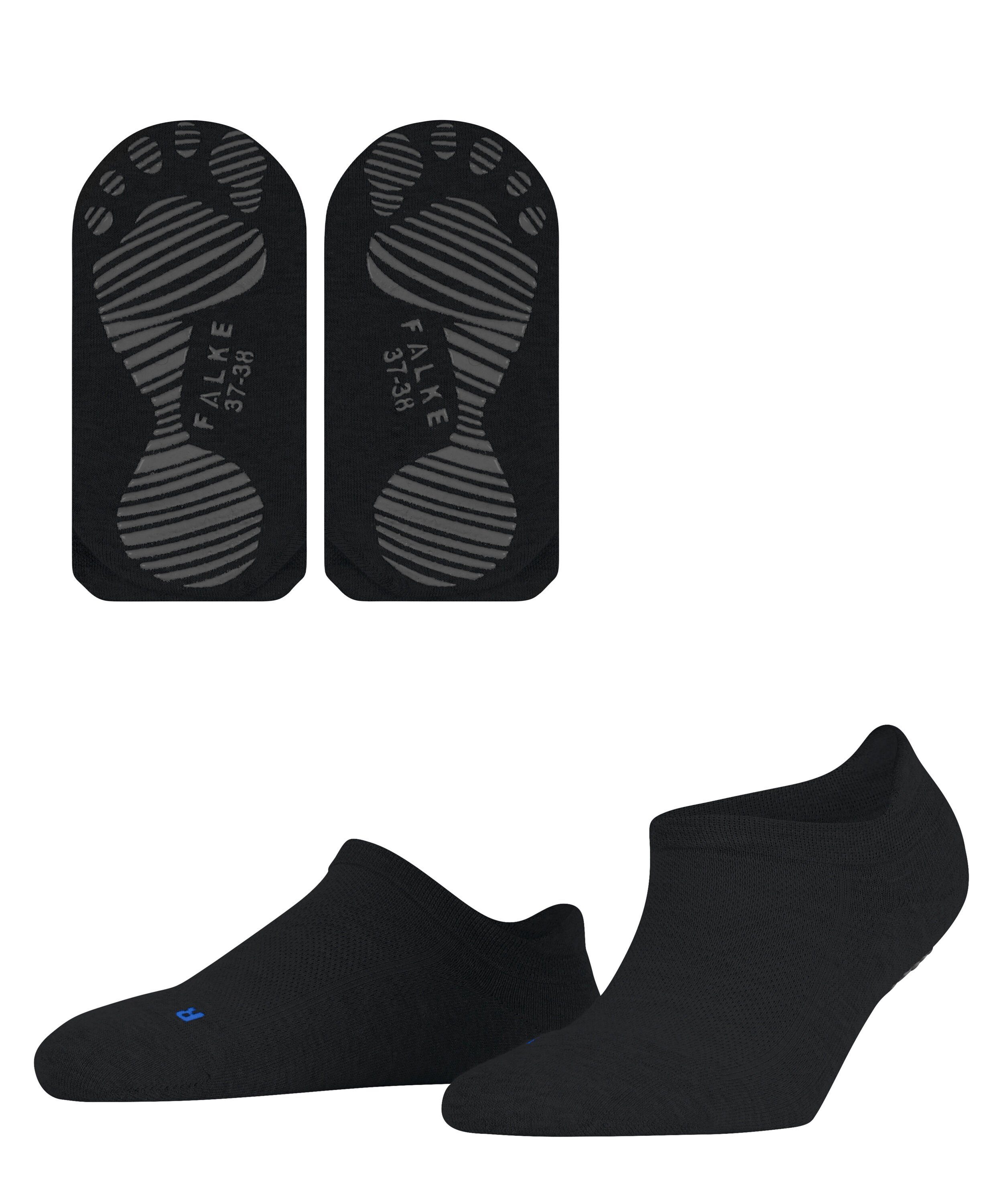 Sohle Cool (1-Paar) Sneakersocken black mit rutschhemmendem auf (3000) der Kick Noppendruck FALKE