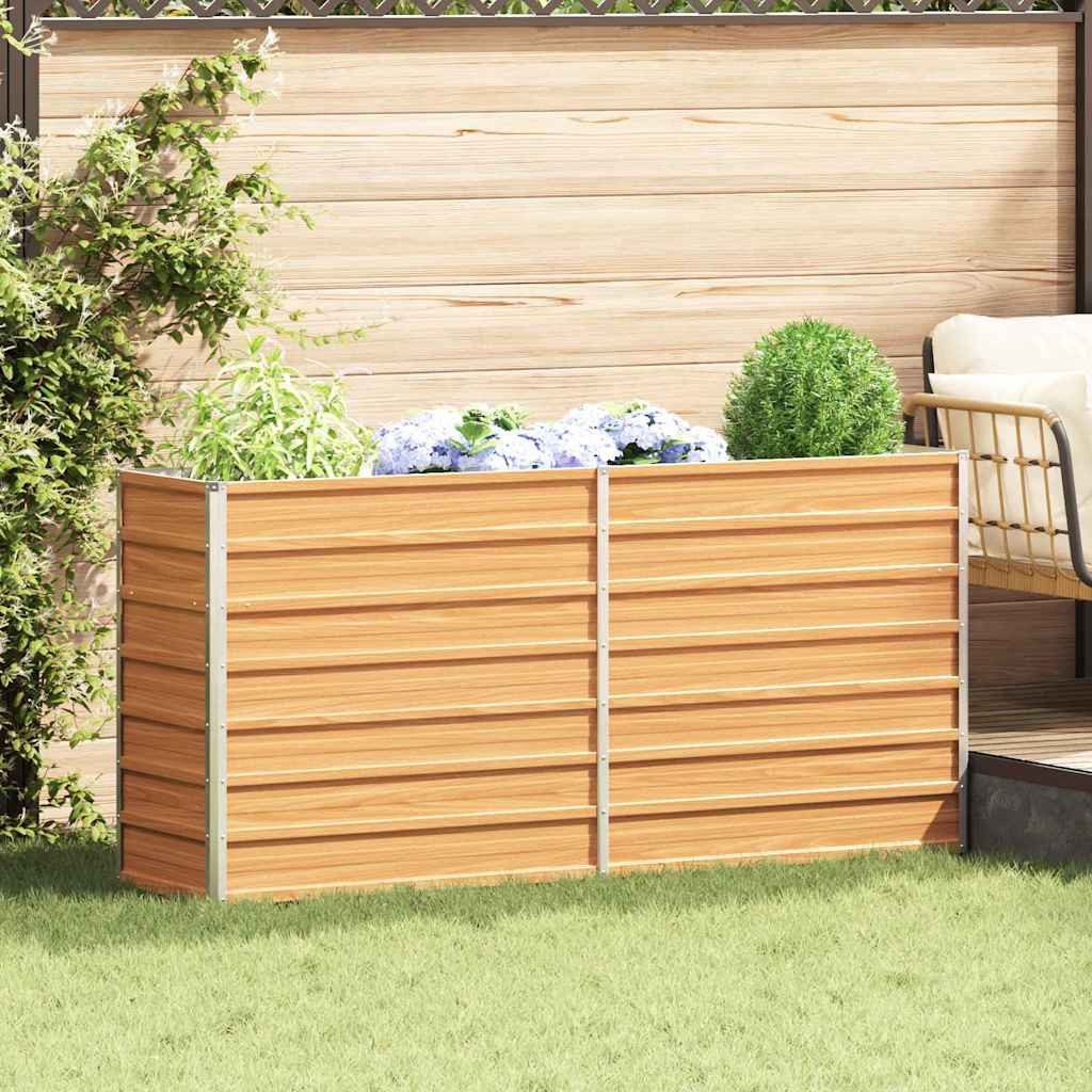 vidaXL Hochbeet Hochbeet Hellbraun 160 x 40 x 45 cm Verzinkter Stahl (1 St) – Bild 2 von 5