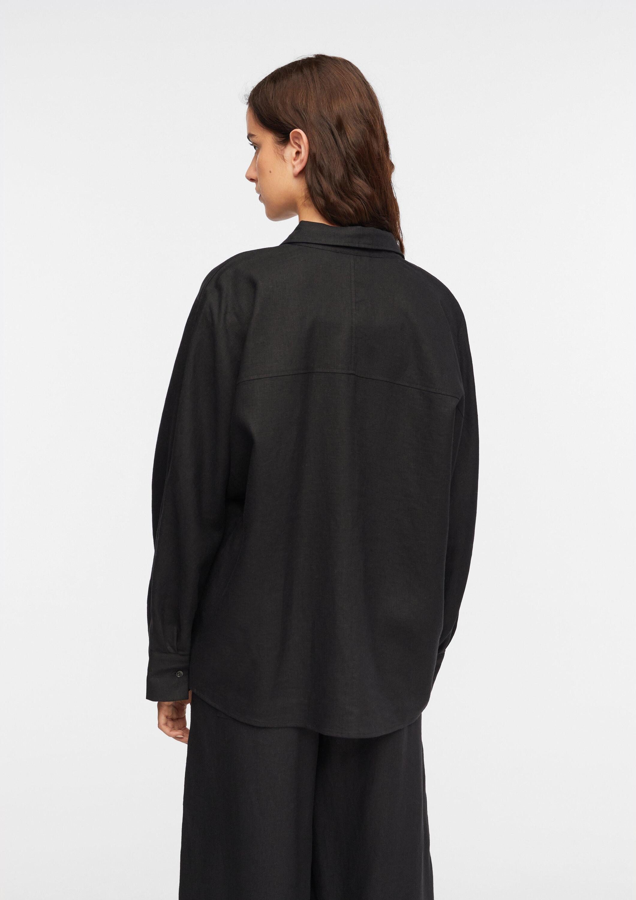 comma Langarmbluse Bluse Bluse aus Leinenmix mit Fledermausärmeln