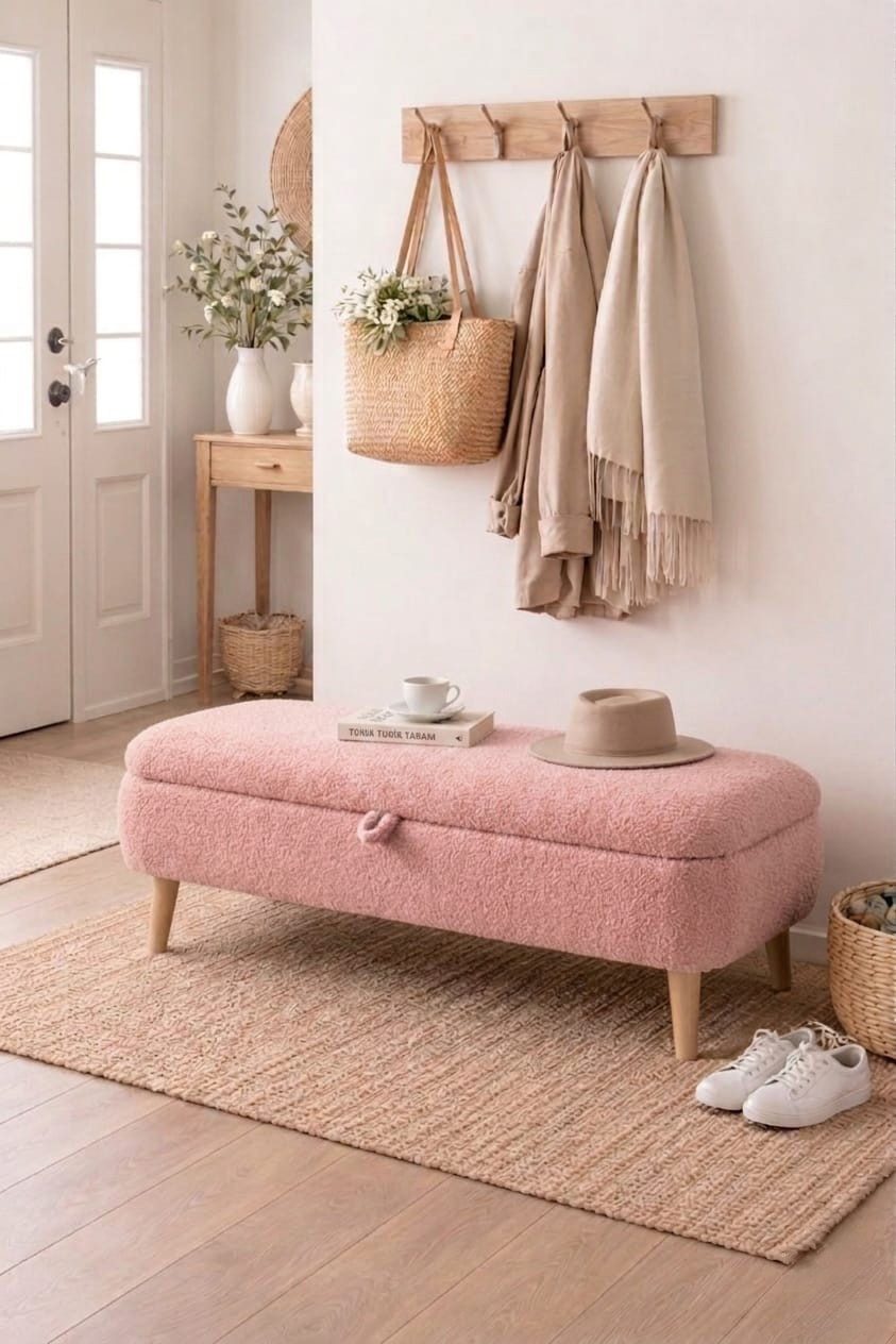 Skye Decor Polsterbank Snug Japandi (1-St), Gepolsterte Sitzbank in Teddy-Optik – Bild 2 von 2